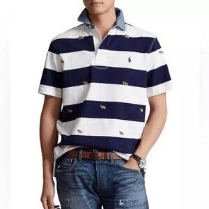 Polo Ralph Lauren Striped Rugby American Flag Men's Polo Shirt XXL TTG NEW NWT
